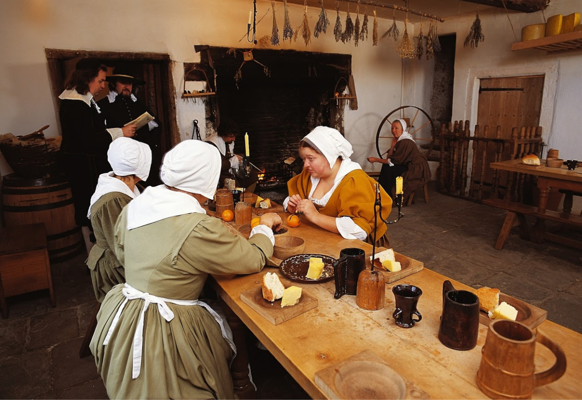 Historic Interpreters in large kitchen 03