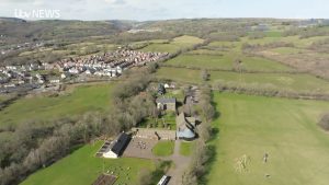 Aerial view of Llancaiach Fawr