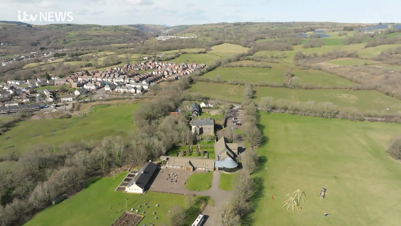 Aerial screen capture of the Manor House